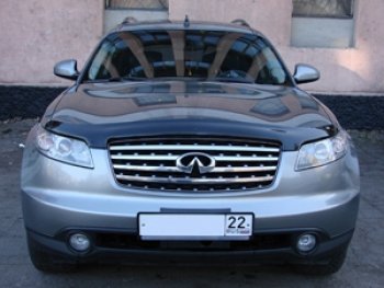 2 879 р. Дефлектор капота SIM INFINITI FX35 S50 дорестайлинг (2002-2005)  с доставкой в г. Таганрог. Увеличить фотографию 2