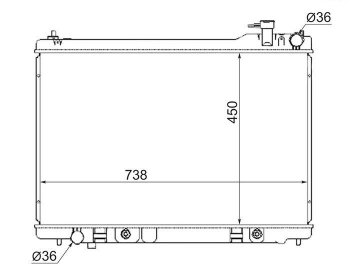 7 299 р. Радиатор двигателя (пластинчатый, МКПП/АКПП) SAT  INFINITI FX35  S50 - FX45  S50  с доставкой в г. Таганрог. Увеличить фотографию 1