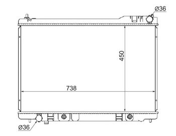 7 649 р. Радиатор двигателя SAT (пластинчатый, МКПП/АКПП) INFINITI FX35 S50 дорестайлинг (2002-2005)  с доставкой в г. Таганрог. Увеличить фотографию 1