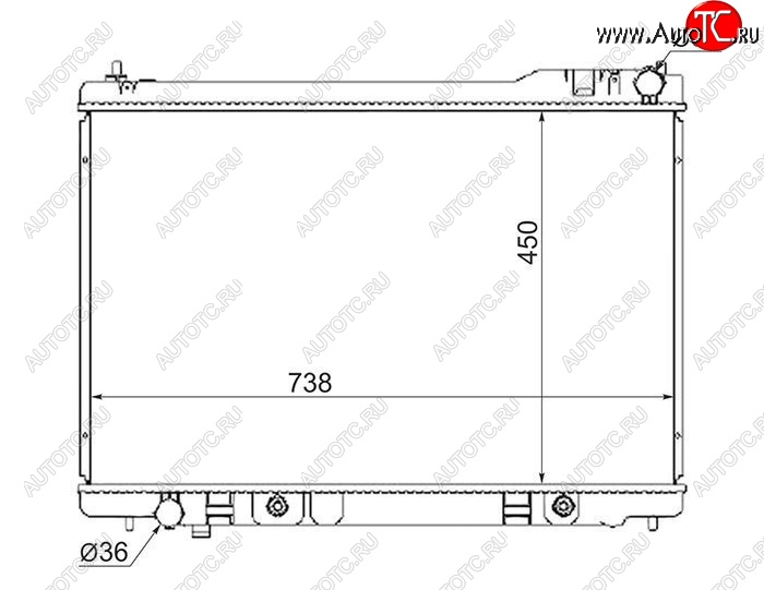 8 549 р. Радиатор двигателя SAT (пластинчатый, МКПП/АКПП)  INFINITI FX35  S50 - FX45  S50  с доставкой в г. Таганрог