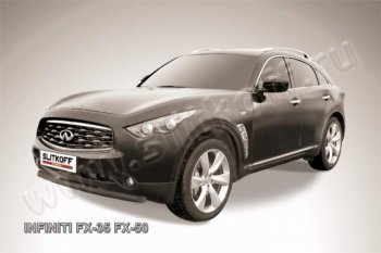 14 999 р. Защита переднего бампера из трубы d76 Slitkoff  INFINITI FX35  S51 - FX50  S51 (Цвет: серебристый)  с доставкой в г. Таганрог. Увеличить фотографию 1