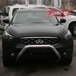 25 019 р. Защита переднего бампера Souz-96 (d76) INFINITI FX35 S51 дорестайлинг (2008-2011)  с доставкой в г. Таганрог. Увеличить фотографию 2