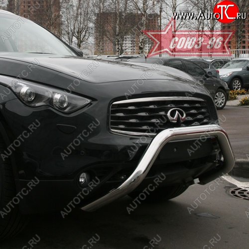 25 019 р. Защита переднего бампера Souz-96 (d76) INFINITI FX35 S51 дорестайлинг (2008-2011)  с доставкой в г. Таганрог