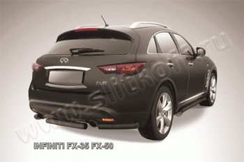 Защита заднего бампера из трубы d57 Slitkoff (короткая) INFINITI FX35 S51 дорестайлинг (2008-2011)