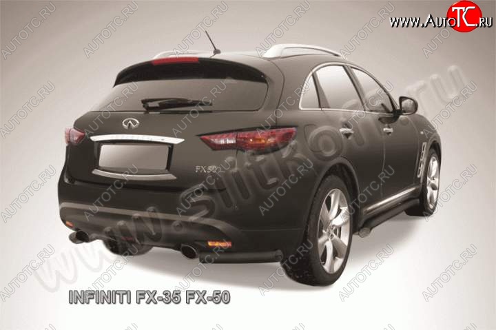 8 449 р. Защита заднего бампера из уголков d57 Slitkoff INFINITI FX35 S51 дорестайлинг (2008-2011) (Цвет: серебристый)  с доставкой в г. Таганрог