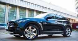 17 999 р. Защита порогов из круглой трубы диаметром 42 мм Russtal INFINITI FX37 S51 дорестайлинг (2008-2011) (Защита порогов с со скосами на торцах (вариант 1))  с доставкой в г. Таганрог. Увеличить фотографию 2