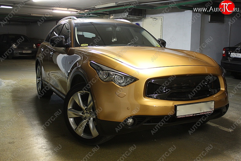 2 099 р. Реснички на фары Custom INFINITI FX50 S51 рестайлинг (2012-2014) (Неокрашенные)  с доставкой в г. Таганрог