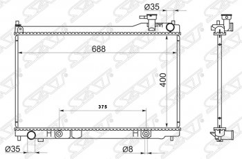9 499 р. Радиатор двигателя (пластинчатый, МКПП/АКПП) SAT INFINITI G35 V35 седан (2002-2007)  с доставкой в г. Таганрог. Увеличить фотографию 1