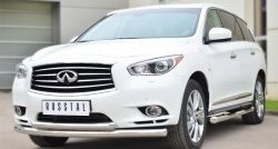 22 649 р. Защита переднего бампера (2 трубыØ76 и 63 мм, нержавейка) SLITKOFF  INFINITI JX35 (2012-2014)  с доставкой в г. Таганрог. Увеличить фотографию 3