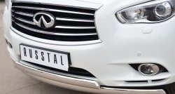 24 999 р. Защита переднего бампера (2 трубыØ75х42 мм, нержавейка) Russtal INFINITI JX35 (2012-2014)  с доставкой в г. Таганрог. Увеличить фотографию 2