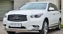 24 999 р. Защита переднего бампера (2 трубыØ75х42 мм, нержавейка) Russtal INFINITI JX35 (2012-2014)  с доставкой в г. Таганрог. Увеличить фотографию 4