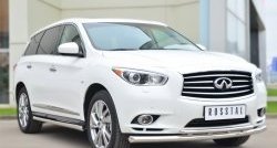 13 849 р. Защита порогов из круглой трубы диаметром 63 мм Russtal INFINITI JX35 (2012-2014) (Защита порогов с со скосами на торцах (вариант 1))  с доставкой в г. Таганрог. Увеличить фотографию 5