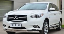 26 999 р. Широкая защита порогов SLITKOFF INFINITI JX35 (2012-2014)  с доставкой в г. Таганрог. Увеличить фотографию 2