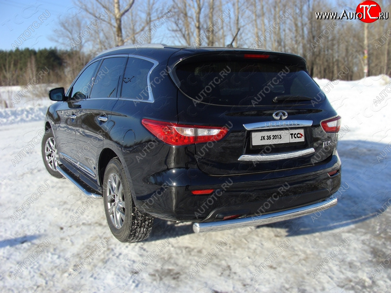 24 999 р. Защита заднего бампера (овальная) ТСС 75х42 мм INFINITI JX35 (2012-2014)  с доставкой в г. Таганрог