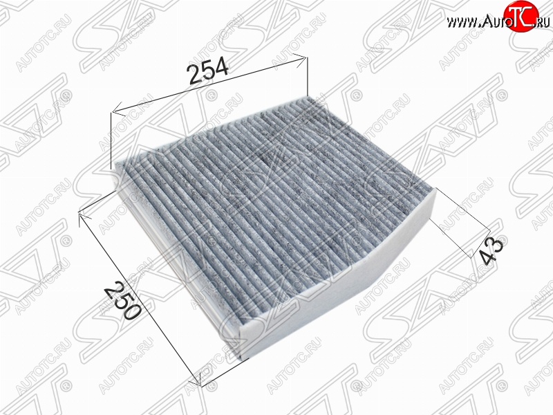689 р. Фильтр салонный SAT (угольный, 254х250х43 mm)  INFINITI Q30  H15E (2015-2019), Mercedes-Benz A class  W176 (2012-2015), Mercedes-Benz B-Class  W246/T246 (2011-2018), Mercedes-Benz CLA class  C117 (2013-2019)  с доставкой в г. Таганрог