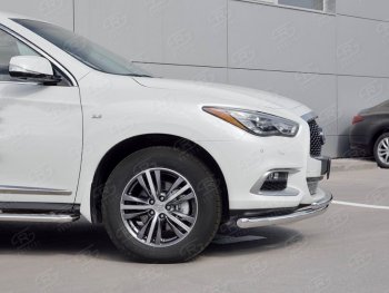 22 899 р. Защита переднего бампера (2 трубыØ63 и 42 мм, нержавейка) SLITKOFF  INFINITI QX60  L50 (2016-2021) рестайлинг  с доставкой в г. Таганрог. Увеличить фотографию 3