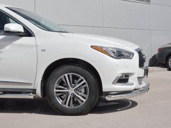 23 649 р. Защита заднего бампера (Ø76 и 42 мм, нержавейка) SLITKOFF INFINITI QX60 L50 рестайлинг (2016-2021)  с доставкой в г. Таганрог. Увеличить фотографию 3