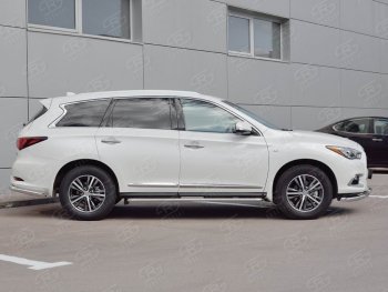 24 649 р. Широкая защита порогов с трубой диаметром 42 мм SLITKOFF v1  INFINITI QX60  L50 (2016-2021) рестайлинг  с доставкой в г. Таганрог. Увеличить фотографию 3