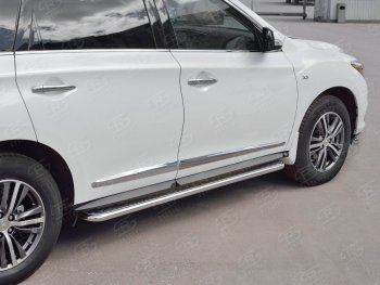 25 849 р. Широкая защита порогов с трубой диаметром 42 мм SLITKOFF v2 INFINITI QX60 L50 рестайлинг (2016-2021)  с доставкой в г. Таганрог. Увеличить фотографию 3