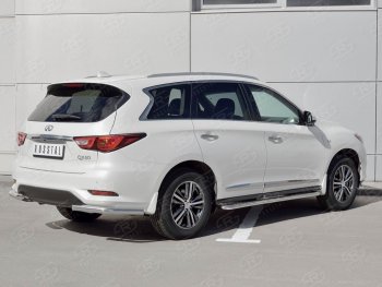 14 999 р. Защита заднего бампера (Ø63 мм уголки, нержавейка) SLITKOFF  INFINITI QX60  L50 (2016-2021) рестайлинг  с доставкой в г. Таганрог. Увеличить фотографию 3