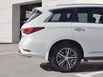 18 349 р. Одинарная защита заднего бампера из трубы диаметром 76 мм SLITKOFF  INFINITI QX60  L50 (2016-2021) рестайлинг  с доставкой в г. Таганрог. Увеличить фотографию 3