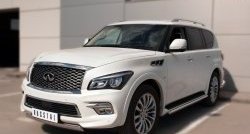 20 999 р. Защита переднего бампера (Ø75х42 мм, нержавейка) Russtal INFINITI QX80 Z62 1-ый рестайлинг (2014-2018)  с доставкой в г. Таганрог. Увеличить фотографию 4