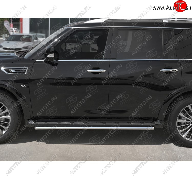 16 799 р. Защита порогов (Ø42 мм, нержавейка) SLITKOFF  INFINITI QX80  Z62 (2018-2024) 2-ой рестайлинг  с доставкой в г. Таганрог