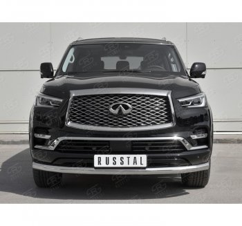 20 649 р. Защита переднего бампера (Ø76 мм, нержавейка) SLITKOFF  INFINITI QX80  Z62 (2018-2024) 2-ой рестайлинг  с доставкой в г. Таганрог. Увеличить фотографию 4