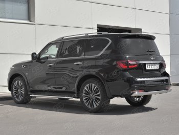 15 999 р. Защита заднего бампера (Ø75х42 мм, нержавейка) Russtal INFINITI QX80 Z62 2-ой рестайлинг (2018-2024)  с доставкой в г. Таганрог. Увеличить фотографию 2