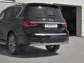 15 999 р. Защита заднего бампера (Ø75х42 мм, нержавейка) Russtal INFINITI QX80 Z62 2-ой рестайлинг (2018-2024)  с доставкой в г. Таганрог. Увеличить фотографию 4