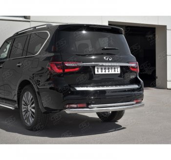 21 549 р. Защита заднего бампера (2 трубы Ø76 и 42 мм, нержавейка) SLITKOFF INFINITI QX80 Z62 2-ой рестайлинг (2018-2024)  с доставкой в г. Таганрог. Увеличить фотографию 3