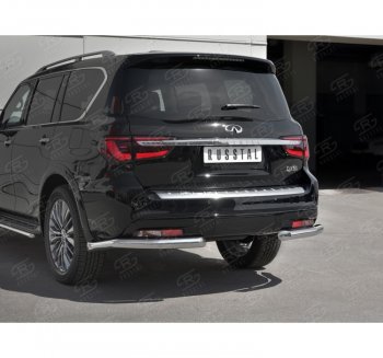 18 699 р. Защита заднего бампера (Ø76 мм уголки, нержавейка) SLITKOFF INFINITI QX80 Z62 2-ой рестайлинг (2018-2024)  с доставкой в г. Таганрог. Увеличить фотографию 3