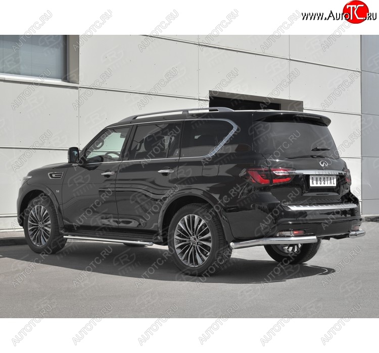 18 699 р. Защита заднего бампера (Ø76 мм уголки, нержавейка) SLITKOFF INFINITI QX80 Z62 2-ой рестайлинг (2018-2024)  с доставкой в г. Таганрог