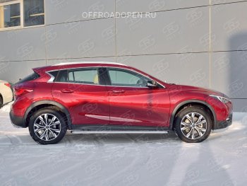 25 849 р. Порожки для ног (труба Ø42) SLITKOFF INFINITI QX30 H15E (2016-2020) (Вариант 2 (лист алюм, проф.сталь))  с доставкой в г. Таганрог. Увеличить фотографию 3