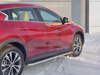 35 549 р. Порожки для ног (труба Ø42) SLITKOFF  INFINITI QX30  H15E (2016-2020) (Вариант 3 (лист нерж, проф. нерж))  с доставкой в г. Таганрог. Увеличить фотографию 3