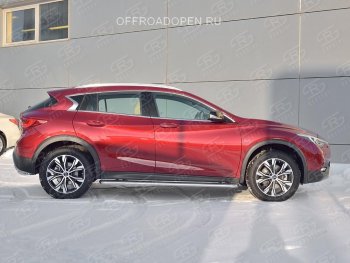 35 549 р. Порожки для ног (труба Ø42) SLITKOFF  INFINITI QX30  H15E (2016-2020) (Вариант 3 (лист нерж, проф. нерж))  с доставкой в г. Таганрог. Увеличить фотографию 4