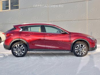 20 849 р. Защита порогов (Ø63 мм) SLITKOFF INFINITI QX30 H15E (2016-2020) (Вариант 2 (пластиковые заглушки))  с доставкой в г. Таганрог. Увеличить фотографию 3