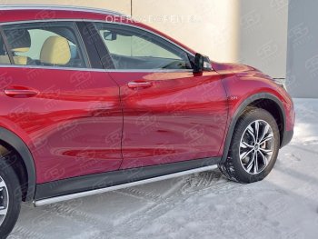 18 799 р. Защита порогов (Ø63 мм) SLITKOFF  INFINITI QX30  H15E (2016-2020) (Вариант 2 (пластиковые заглушки))  с доставкой в г. Таганрог. Увеличить фотографию 1