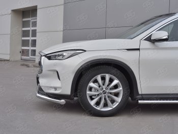 23 999 р. Защита переднего бампера SLITKOFF (Ø63 мм волна, нержавейка) INFINITI Qx50 J55 (2017-2022)  с доставкой в г. Таганрог. Увеличить фотографию 4