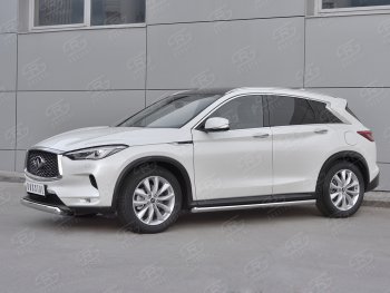 15 649 р. Защита переднего бампера (Ø75х42 дуга, нержавейка) Russtal INFINITI Qx50 J55 (2017-2022)  с доставкой в г. Таганрог. Увеличить фотографию 3