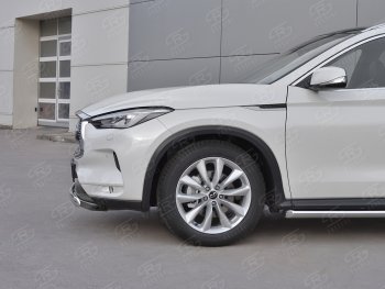 15 649 р. Защита переднего бампера (Ø75х42 дуга, нержавейка) Russtal INFINITI Qx50 J55 (2017-2022)  с доставкой в г. Таганрог. Увеличить фотографию 4