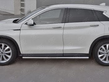 20 849 р. Защита порогов (Ø63 мм, нержавейка) SLITKOFF INFINITI Qx50 J55 (2017-2022) (С пластиковыми заглушками на торцах)  с доставкой в г. Таганрог. Увеличить фотографию 3