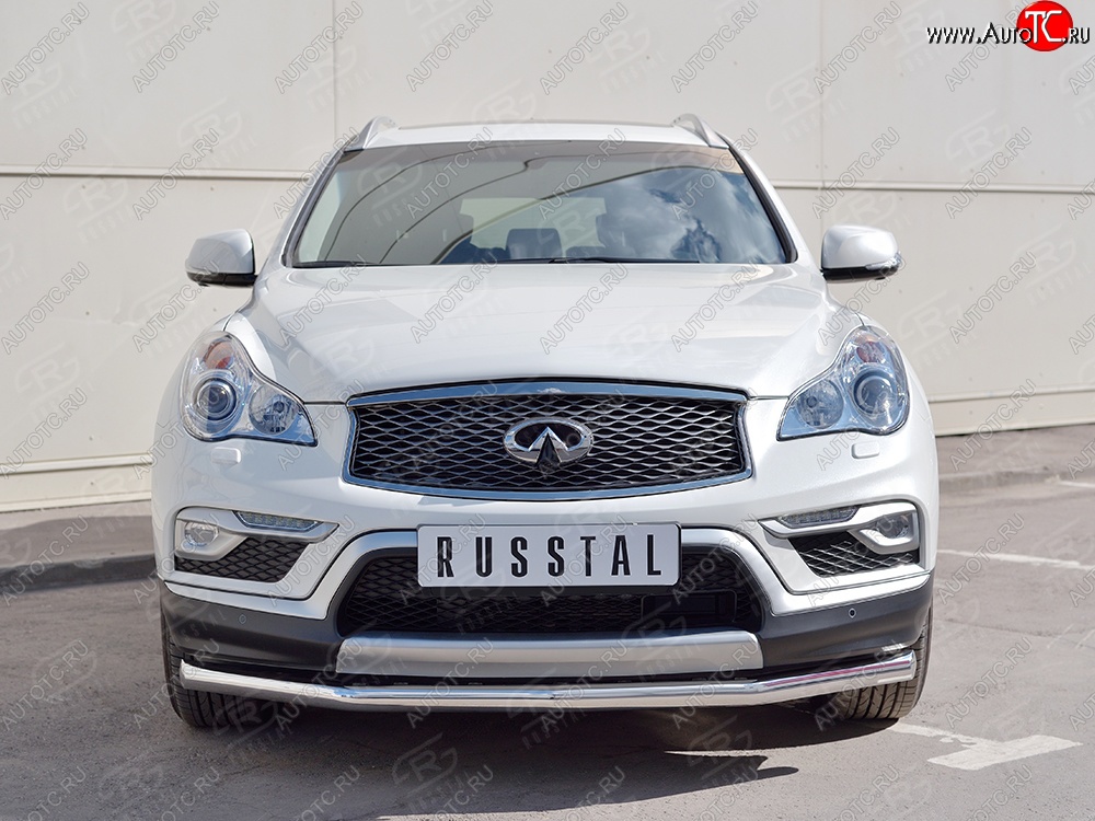 15 599 р. Защита переднего бампера (Ø63 мм, нержавейка) SLITKOFF INFINITI Qx50 J50 дорестайлинг (2013-2016)  с доставкой в г. Таганрог