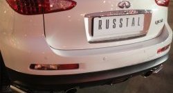 15 799 р. Защита заднего бампера (Ø42 мм уголки, нержавейка) SLITKOFF INFINITI Qx50 J50 дорестайлинг (2013-2016)  с доставкой в г. Таганрог. Увеличить фотографию 3