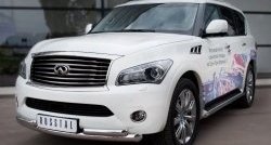 20 749 р. Защита переднего бампера (2 трубыØ76 и 63 мм, нержавейка) SLITKOFF  INFINITI QX56  Z62 (2010-2013)  с доставкой в г. Таганрог. Увеличить фотографию 4