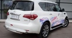 22 599 р. Защита заднего бампера (Ø76 мм, нержавейка) SLITKOFF  INFINITI QX56  Z62 (2010-2013)  с доставкой в г. Таганрог. Увеличить фотографию 4