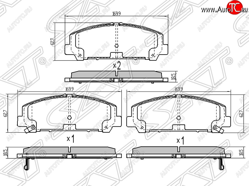 1 669 р. Колодки тормозные SAT (передние)  INFINITI QX56  Z62 - QX80  Z62  с доставкой в г. Таганрог