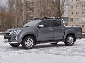 20 999 р. Защита переднего бампера (2 трубы Ø63 и 42 мм, нержавейка) SLITKOFF  Isuzu D-Max  RT85,TFR DoubleCab (2015-2021) рестайлинг  с доставкой в г. Таганрог. Увеличить фотографию 3