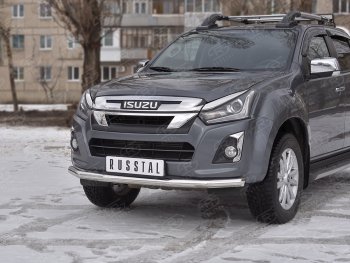 15 899 р. Защита переднего бампера (Ø 63 мм, нержавейка) SLITKOFF  Isuzu D-Max  RT85,TFR DoubleCab (2015-2021) рестайлинг  с доставкой в г. Таганрог. Увеличить фотографию 3