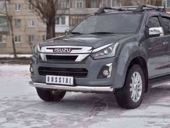 17 399 р. Защита переднего бампера (Ø 76 мм, нержавейка) SLITKOFF  Isuzu D-Max  RT85,TFR DoubleCab (2015-2021) рестайлинг  с доставкой в г. Таганрог. Увеличить фотографию 2